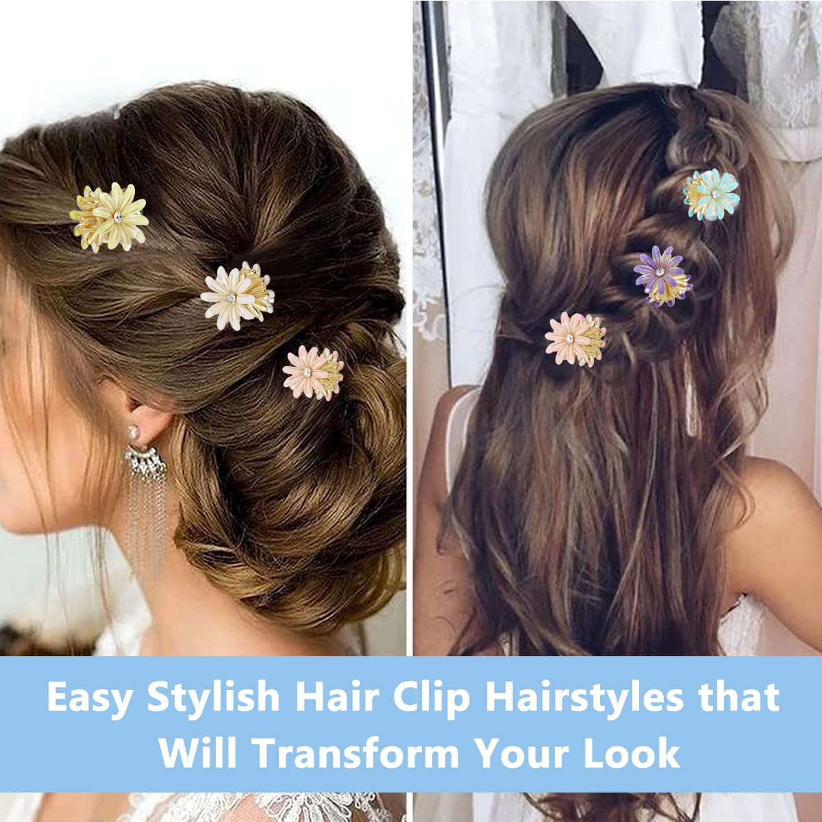 PALAY Mini Hair Clips for Women Claw Hair Clips for Girls Decorative Hair Accessories (Multi D) PALAY Mini Hair Clips for Women Claw Hair Clips for Girls Decorative Hair Accessories (Multi D)